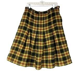 Vintage Gor-Ray Womens Plaid Wool Pleated Skirt